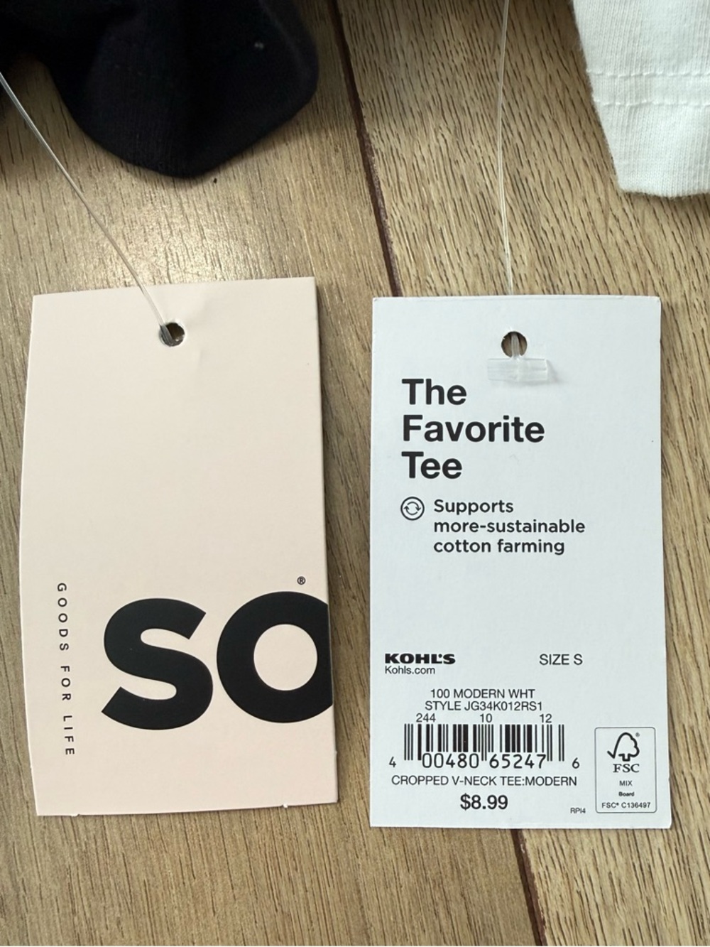 SO V-Neck Short Sleeve Top Duo - White & Black - Picture 4 of 4